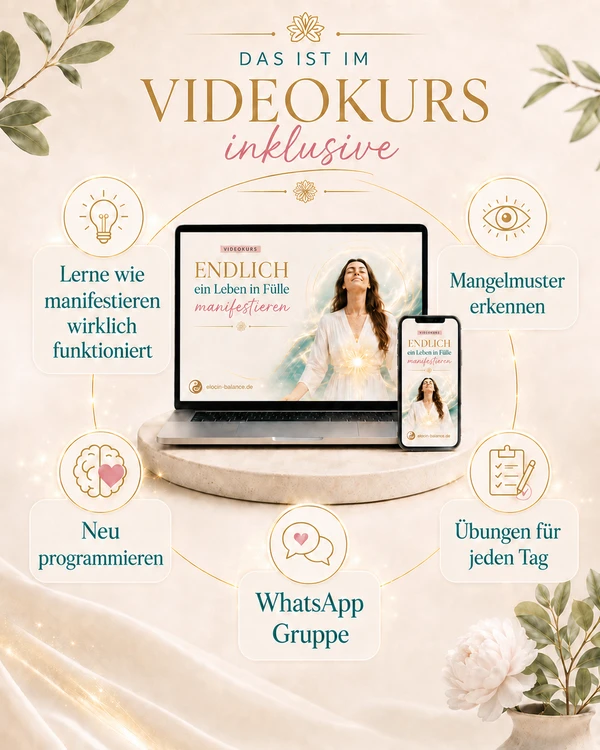 Übersicht der Inhalte im Videokurs Endlich ein Leben in Fülle manifestieren